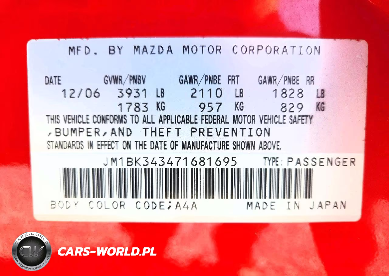 2007 Mazda 3 Hatchback VIN:JM1BK343471681695 - 14