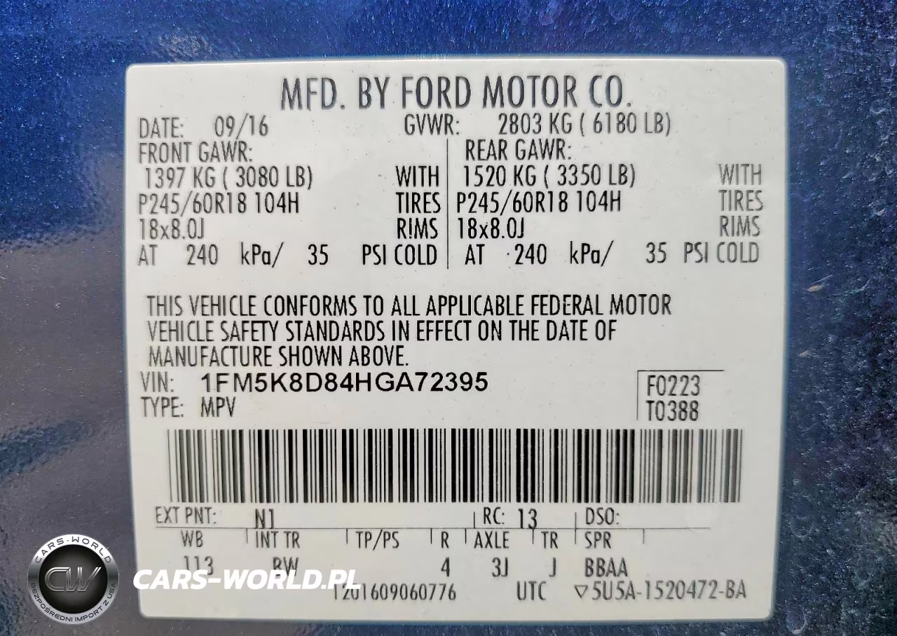 2017 Ford Explorer Xlt VIN:1FM5K8D84HGA72395 - 13