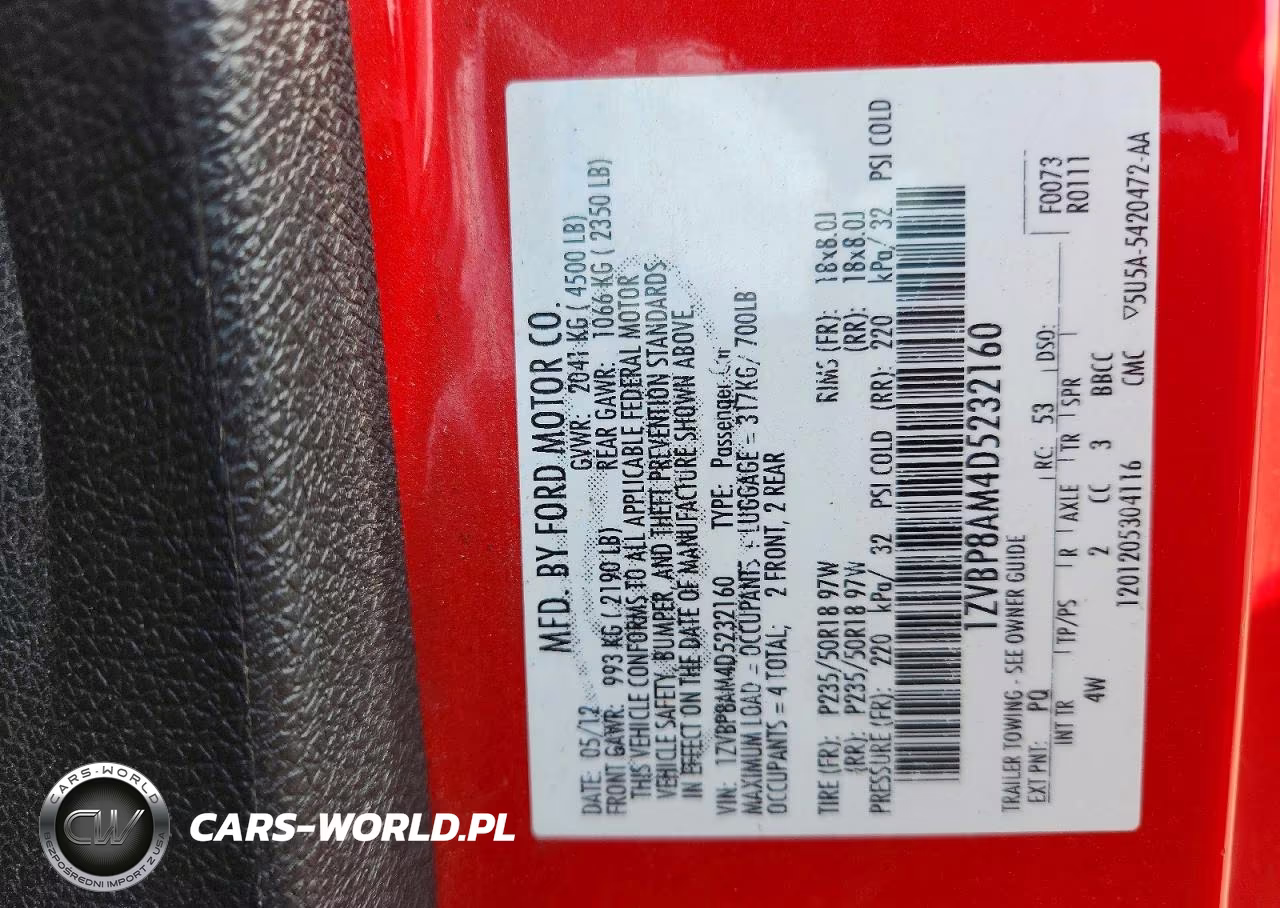 2013 Ford Mustang VIN:1ZVBP8AM4D5232160 - 12