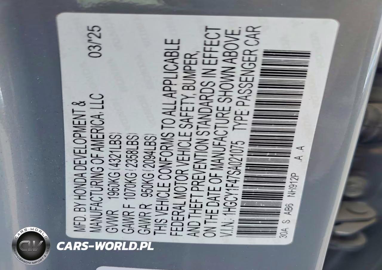 2025 Honda Accord Se VIN:1HGCY1F47SA021075 - 12