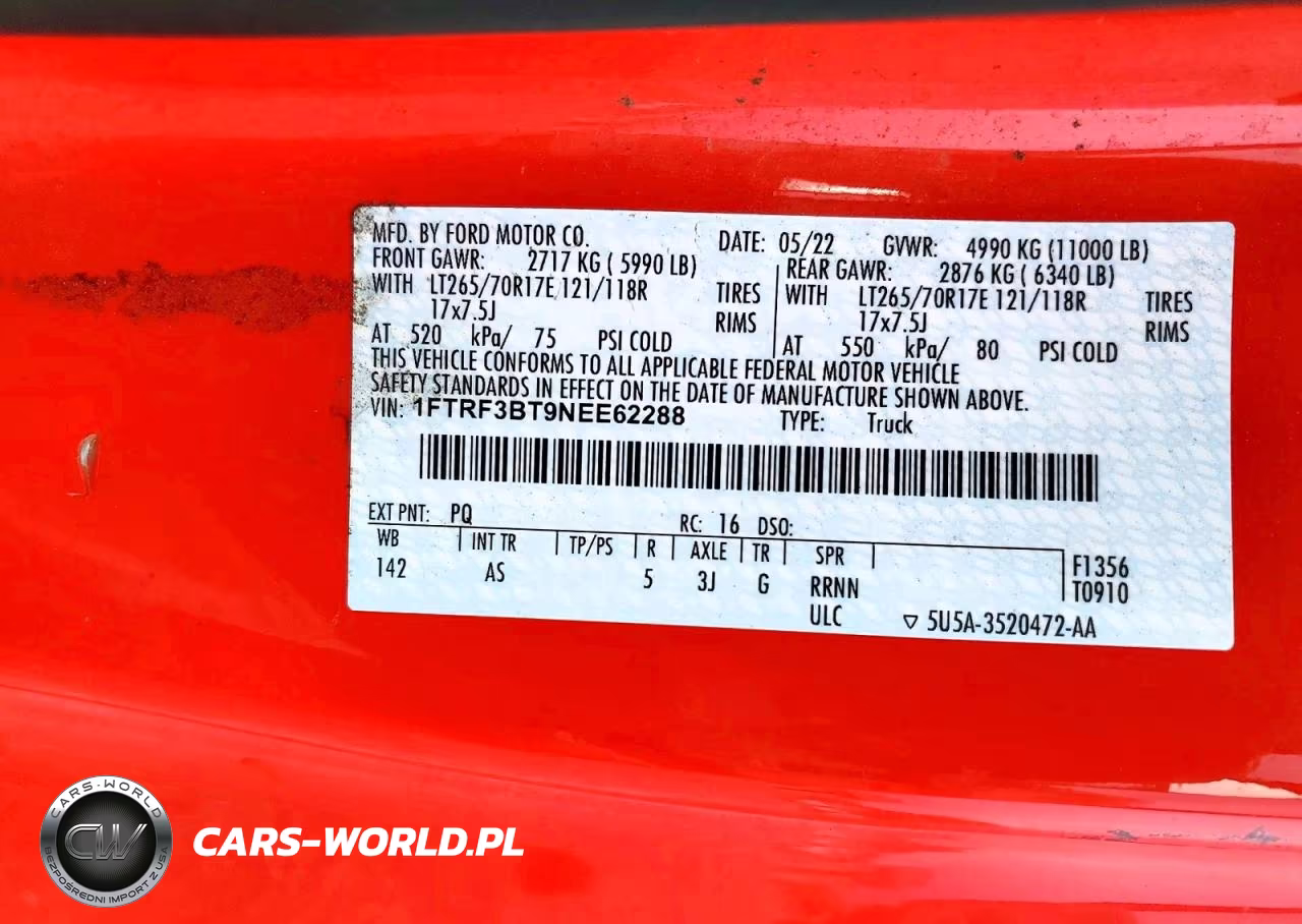 2022 Ford F350 Super Duty VIN:1FTRF3BT9NEE62288 - 12