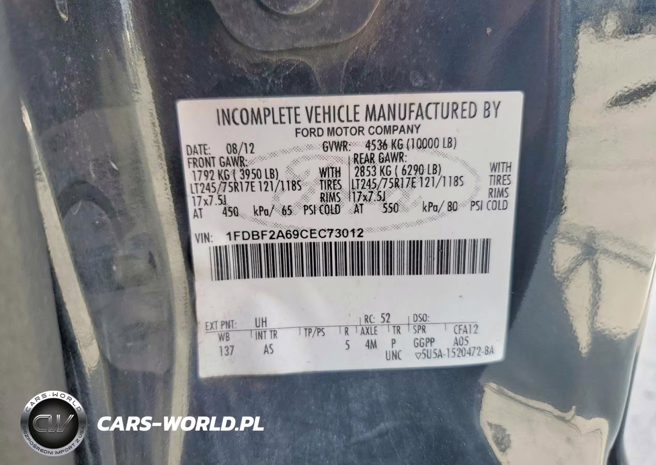 2012 Ford F250 Super Duty VIN:1FDBF2A69CEC73012 - 12