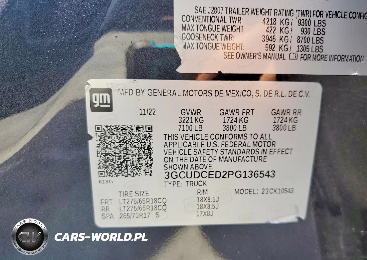 2023 Chevrolet Silverado K1500 Trail Boss Custom VIN:3GCUDCED2PG136543 - 12
