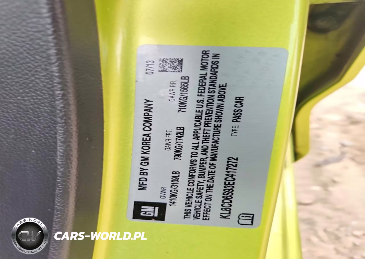 2014 Chevrolet Spark 1Lt VIN:KL8CD6S93EC417272 - 12