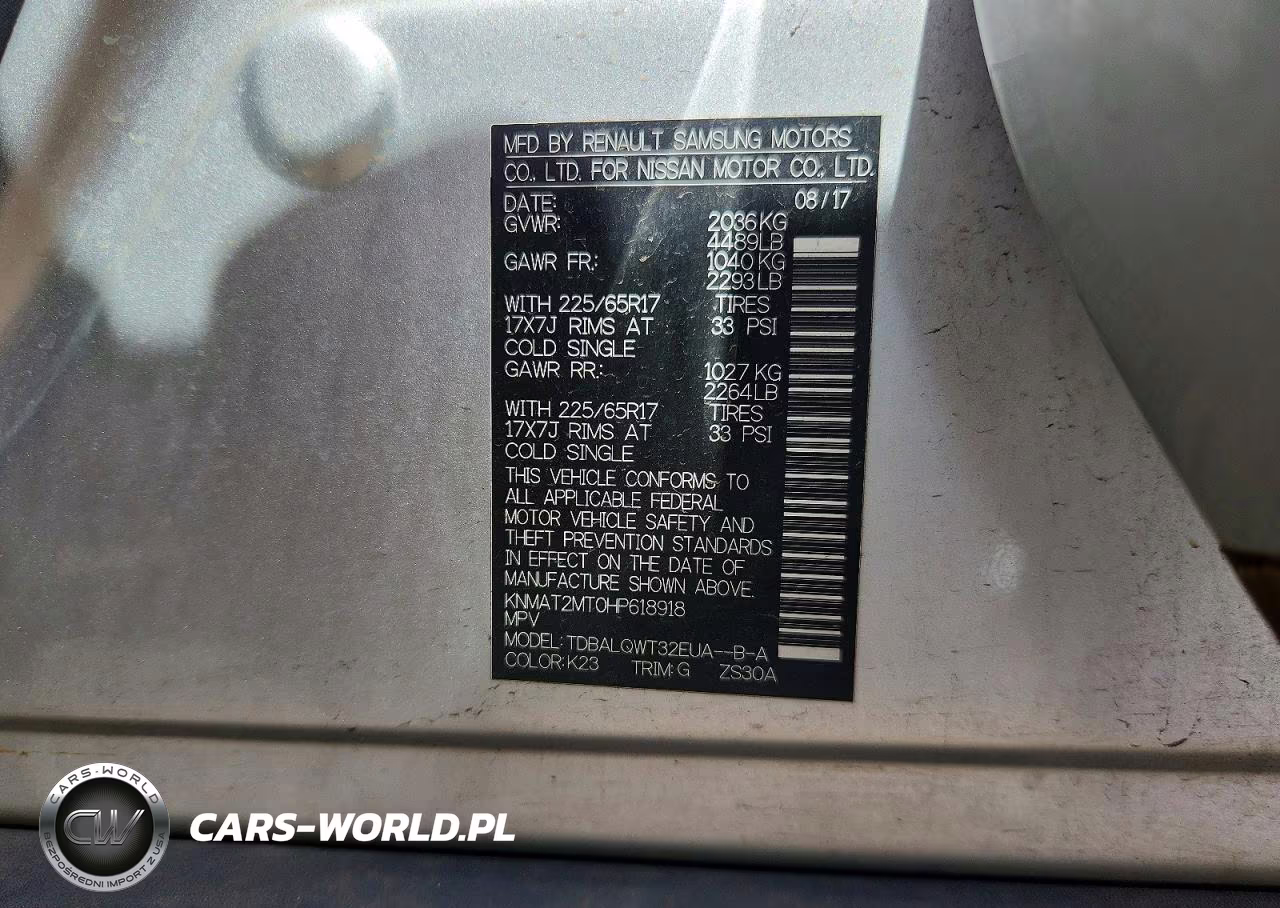 2017 Nissan Rogue Sv VIN:KNMAT2MT0HP618918 - 13