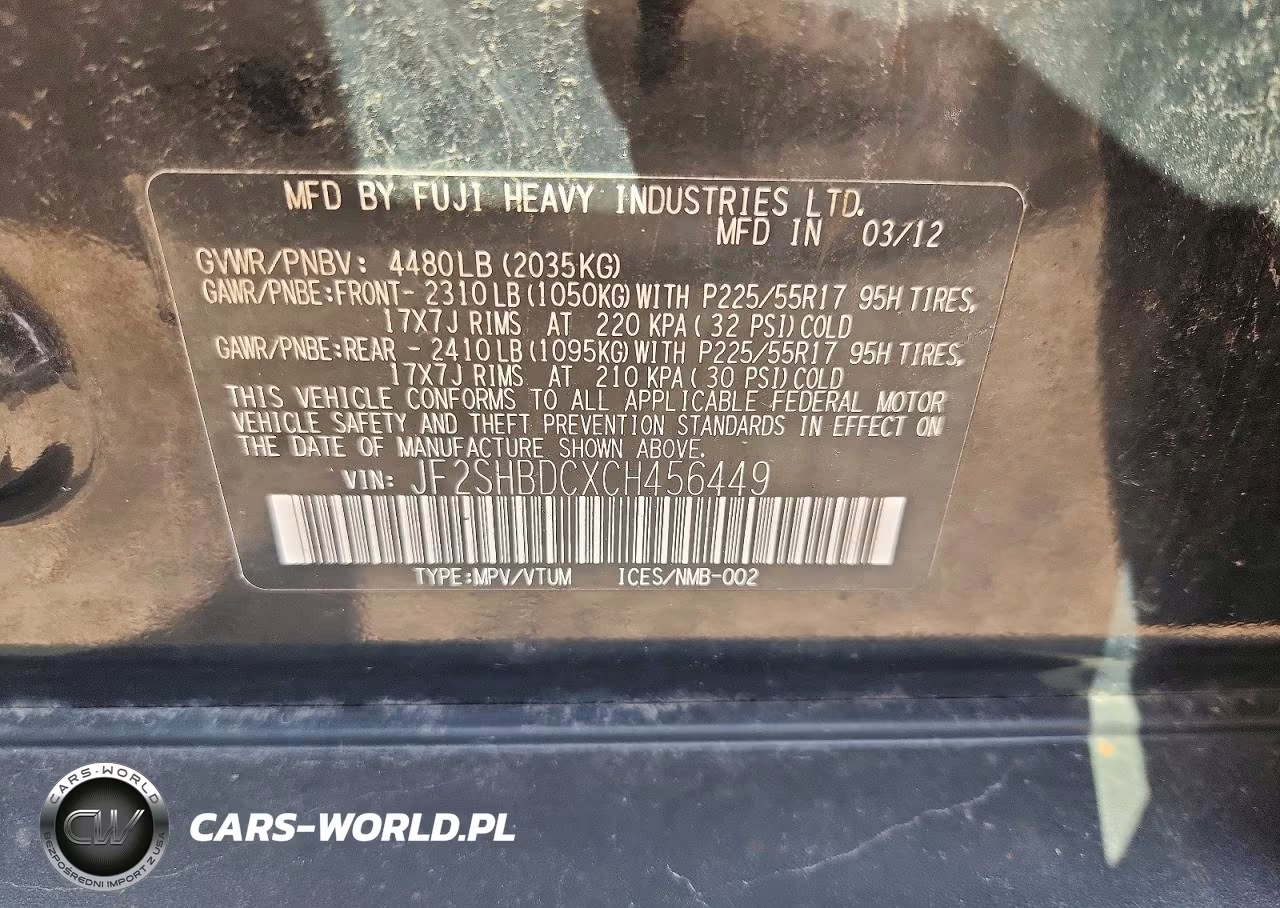 2012 Subaru Forester 2.5X Premium VIN:JF2SHBDCXCH456449 - 12