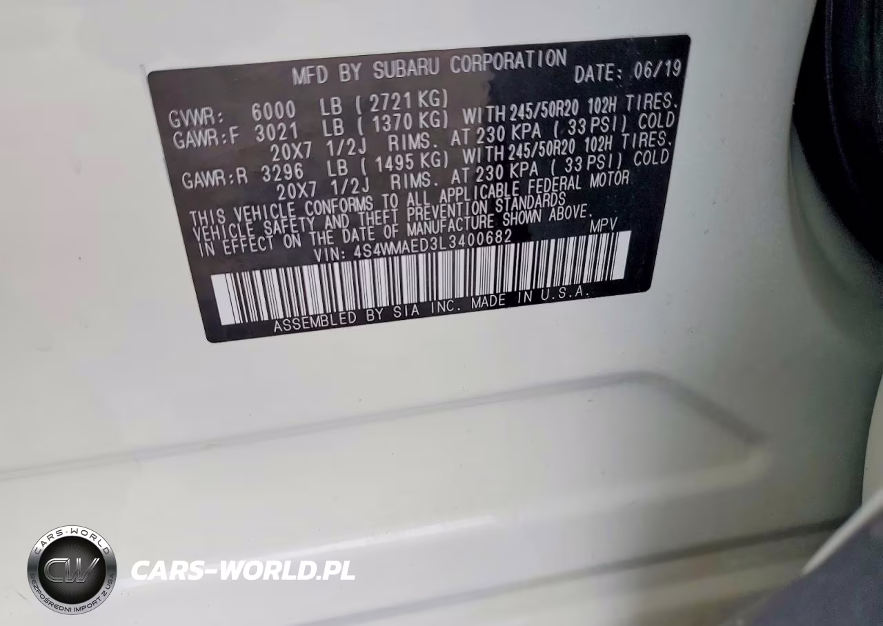 2020 Subaru Ascent Premium VIN:4S4WMAED3L3400682 - 13