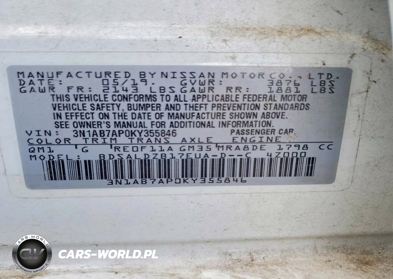 2019 Nissan Sentra Sv VIN:3N1AB7AP0KY355846 - 12