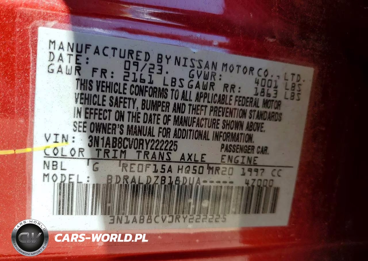 2024 Nissan Sentra Sv VIN:3N1AB8CV0RY222225 - 13
