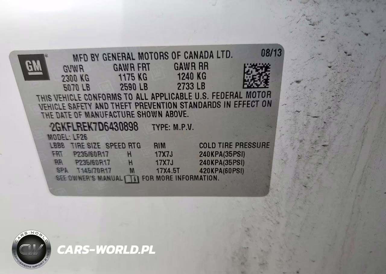 2013 GMC Terrain Sle VIN:2GKFLREK7D6430898 - 12