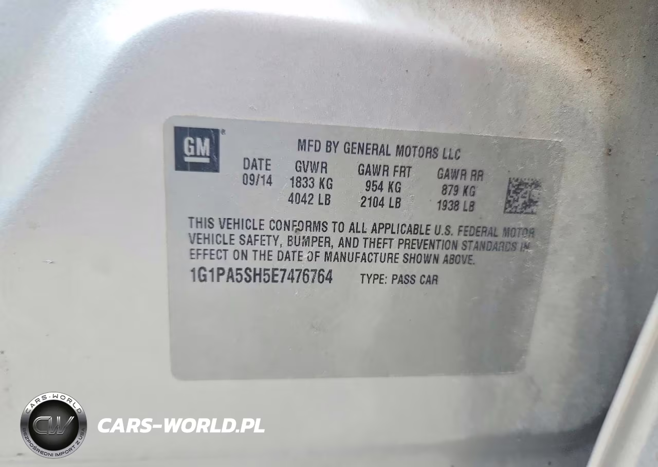 2014 Chevrolet Cruze VIN:1G1PA5SH5E7476764 - 12