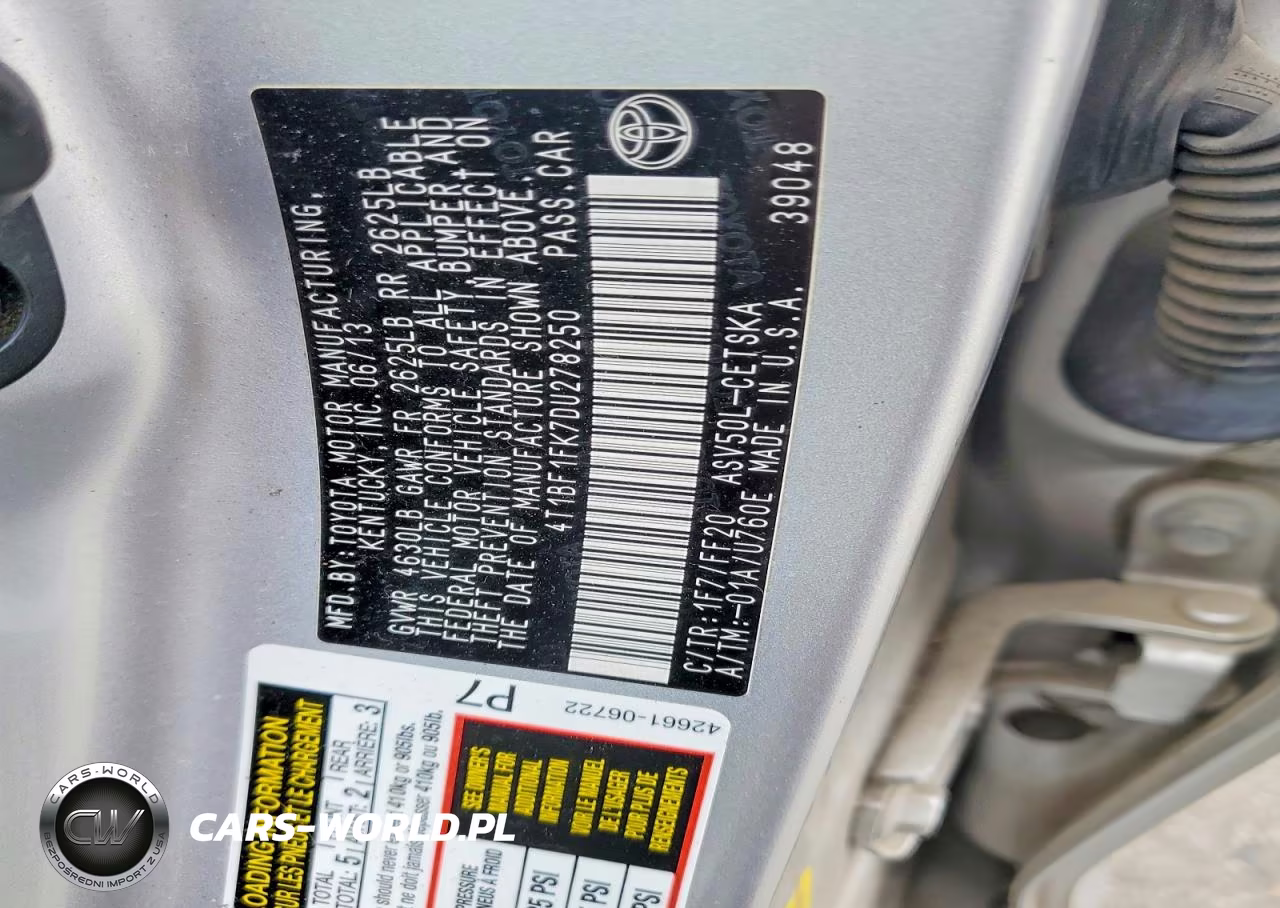 2013 Toyota Camry Se VIN:4T1BF1FK7DU278250 - 12