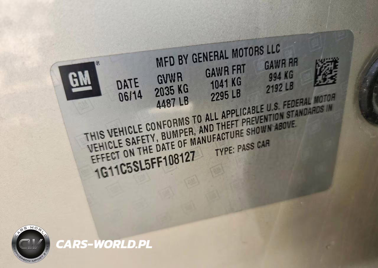 2015 Chevrolet Malibu 1Lt VIN:1G11C5SL5FF108127 - 12