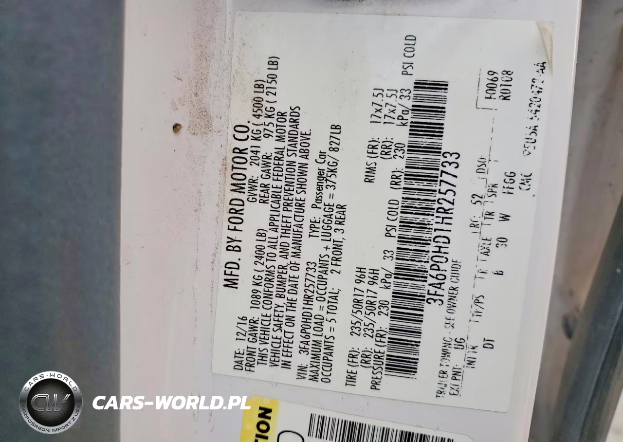 2017 Ford Fusion Se VIN:3FA6P0HD1HR257733 - 12