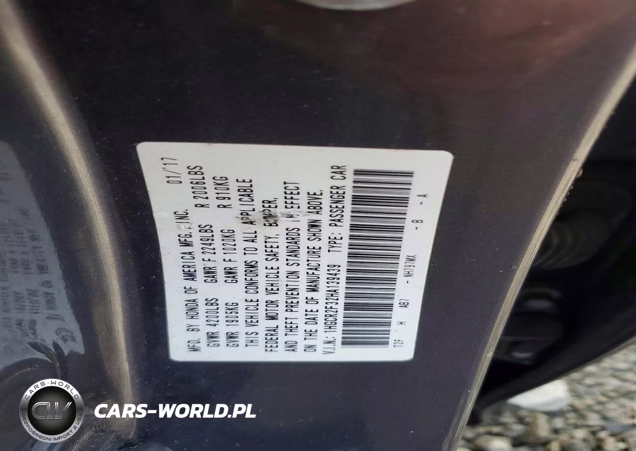 2017 Honda Accord Lx VIN:1HGCR2F32HA139439 - 12