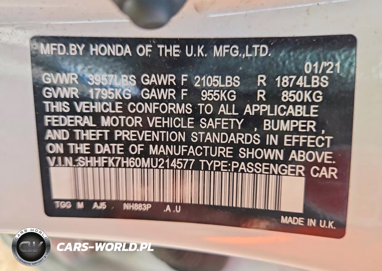 2021 Honda Civic Ex VIN:SHHFK7H60MU214577 - 13