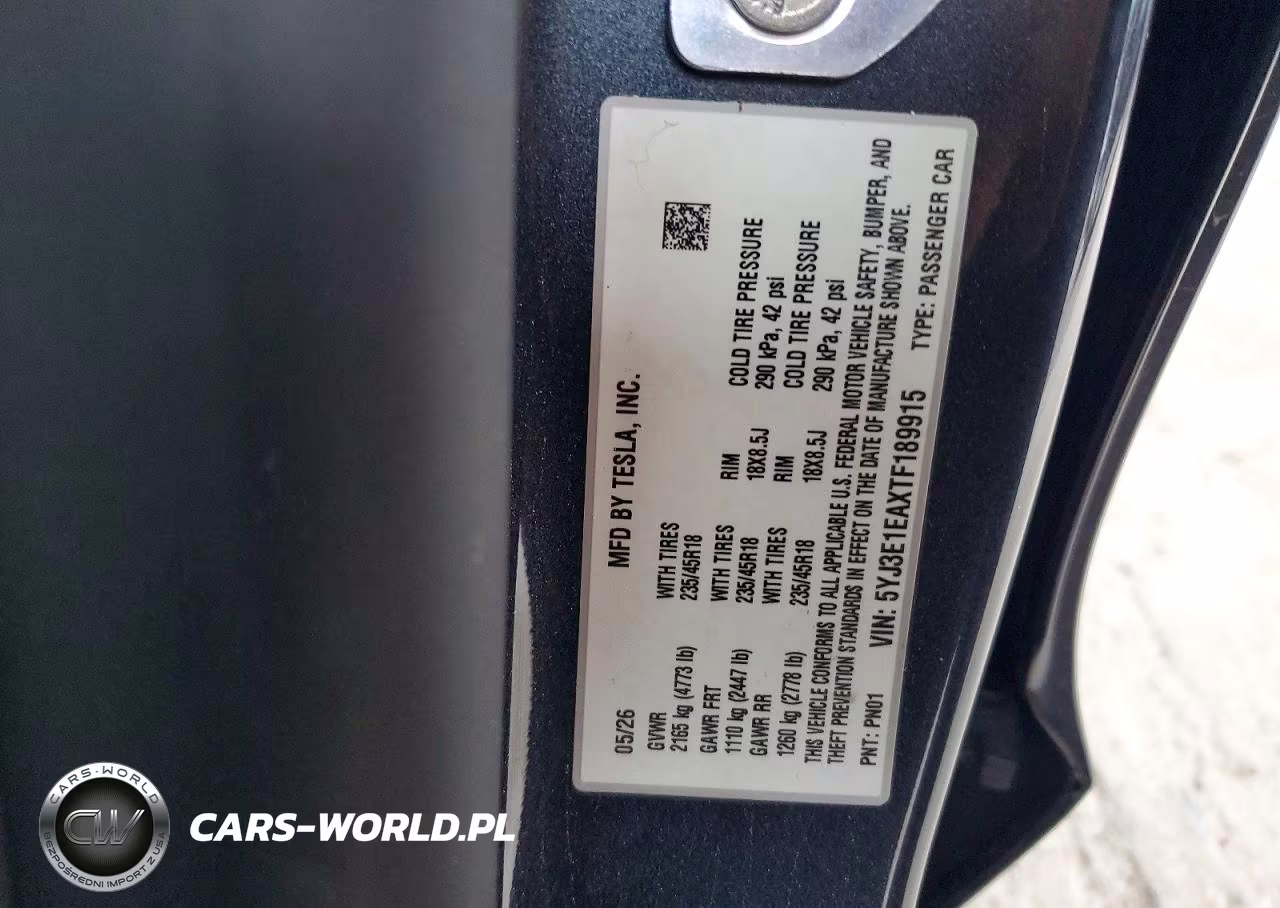 2026 Tesla Model 3 VIN:5YJ3E1EAXTF189915 - 12