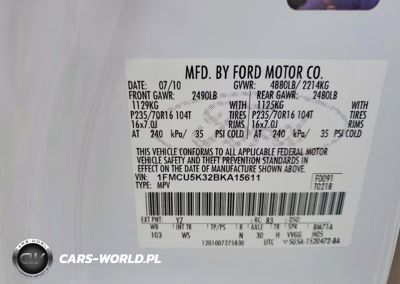 2011 Ford Escape Hybrid VIN:1FMCU5K32BKA15611 - 13