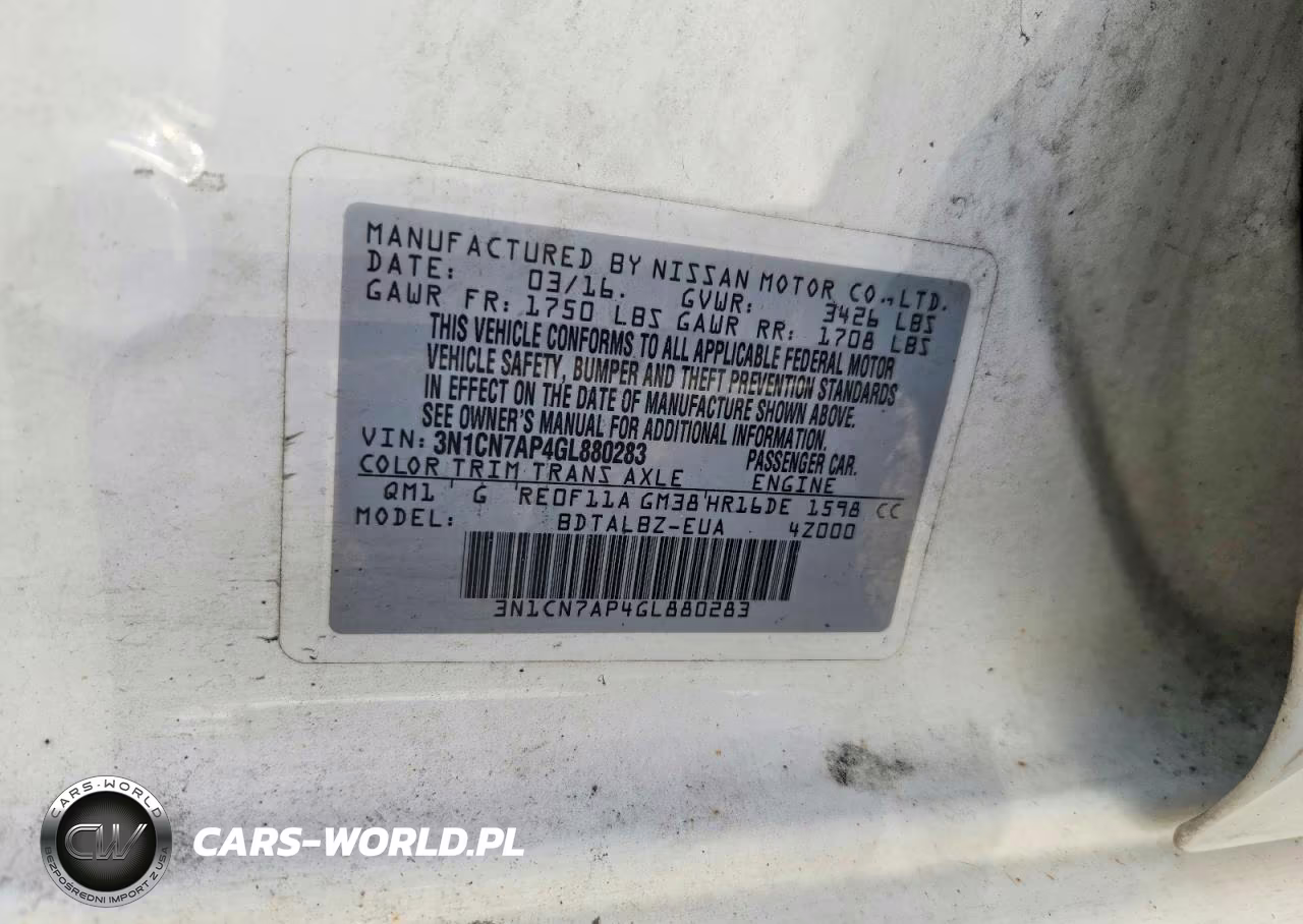 2016 Nissan Versa 1.6 Sv VIN:3N1CN7AP4GL880283 - 12