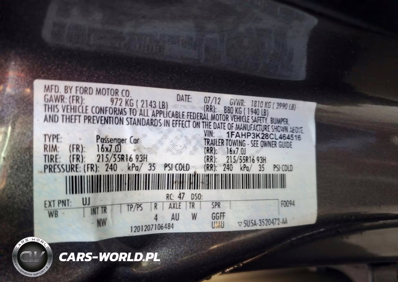 2012 Ford Focus Se VIN:1FAHP3K28CL464516 - 12
