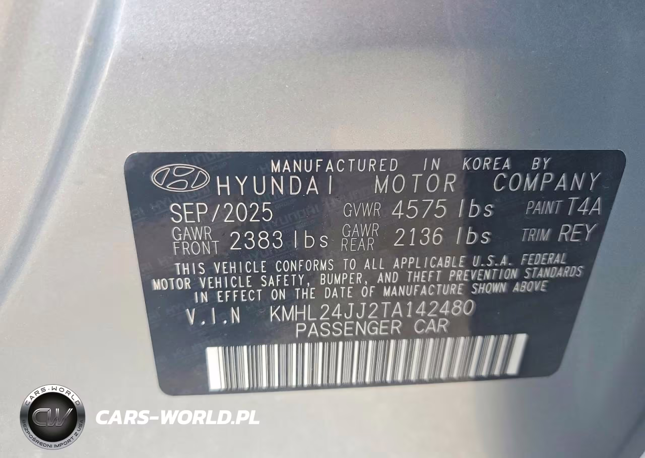 2026 Hyundai Sonata Hybrid Blue VIN:KMHL24JJ2TA142480 - 12