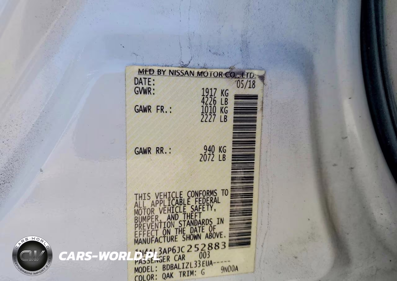 2018 Nissan Altima 2.5 Sv VIN:1N4AL3AP6JC252883 - 12