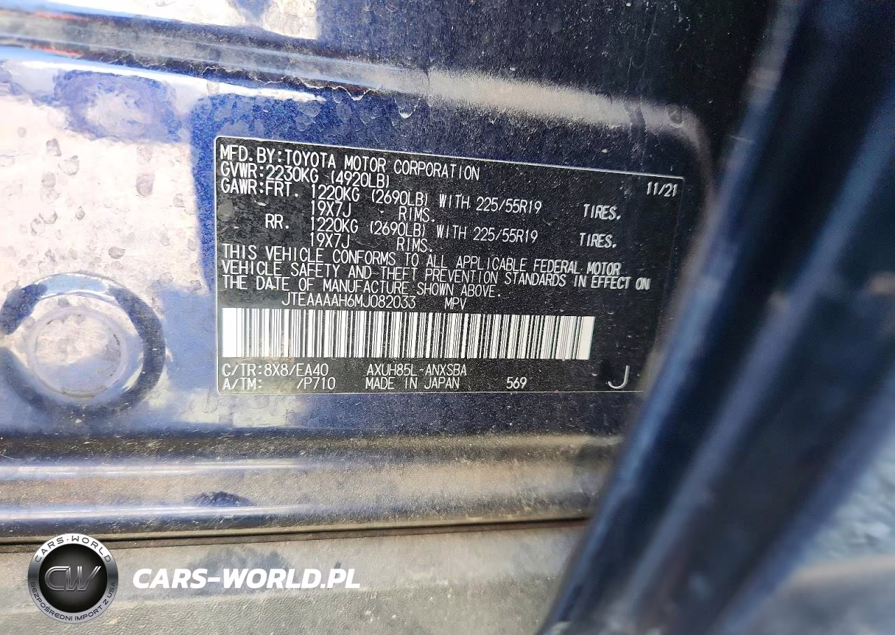 2021 Toyota Venza Limited VIN:JTEAAAAH6MJ082033 - 13