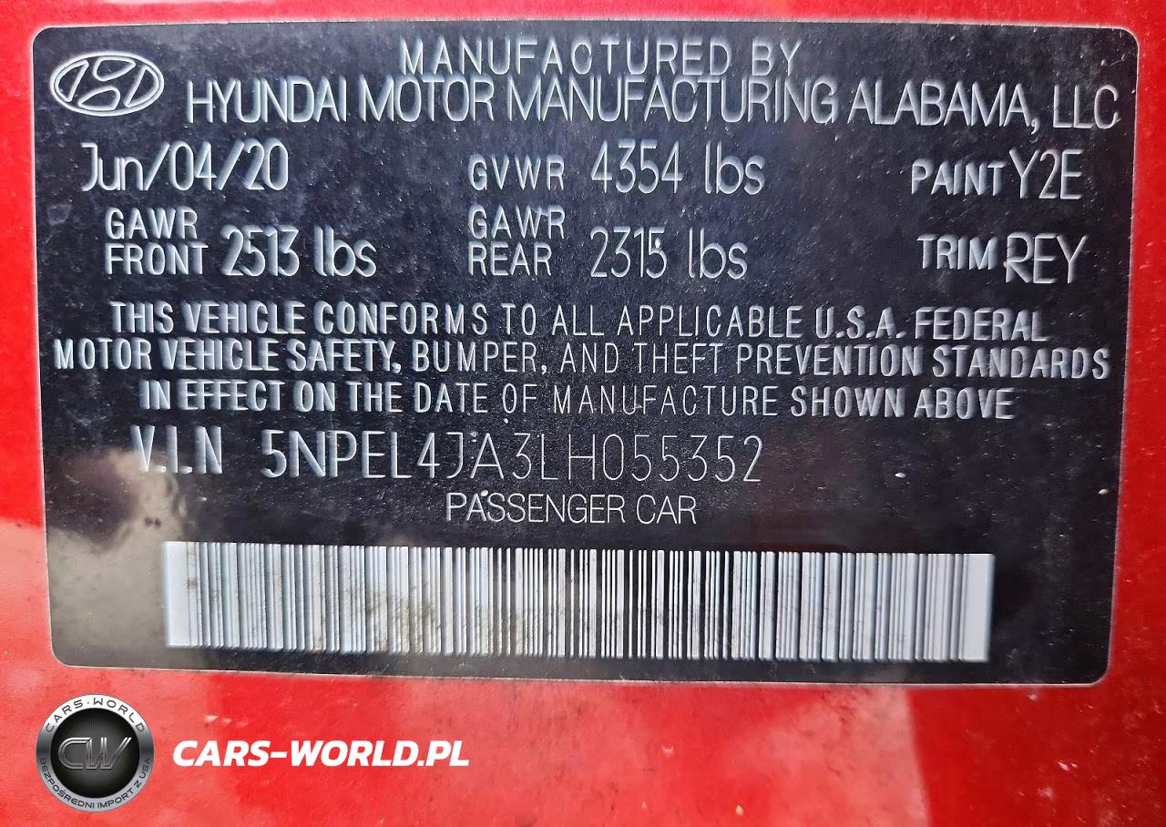 2020 Hyundai Sonata Sel VIN:5NPEL4JA3LH055352 - 12