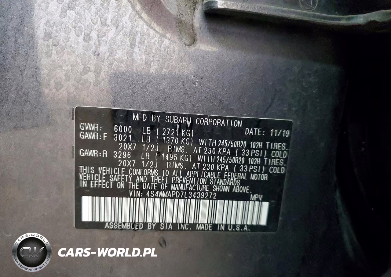2020 Subaru Ascent Limited VIN:4S4WMAPD7L3439272 - 14