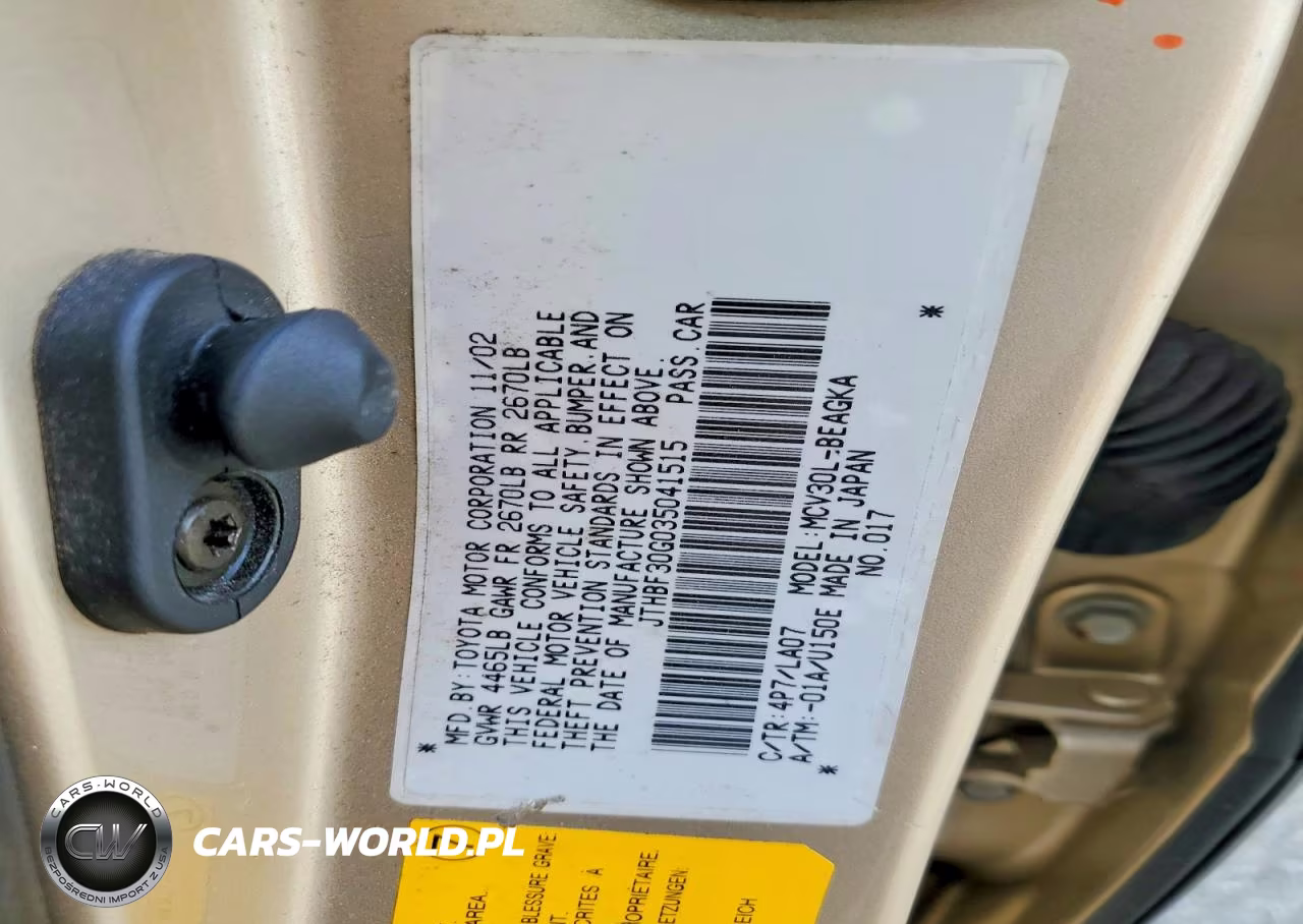 2003 Lexus Es 300 VIN:JTHBF30G035041515 - 13