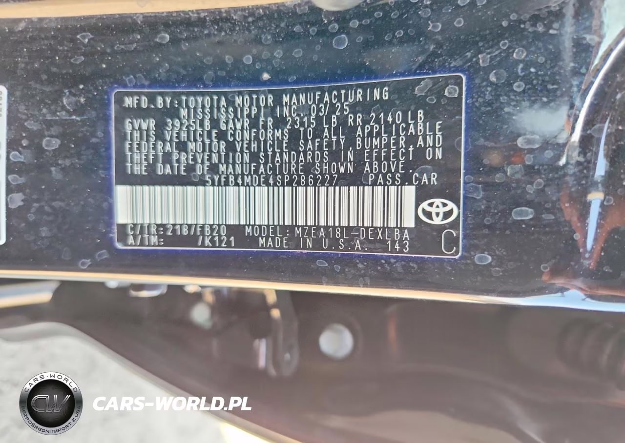 2025 Toyota Corolla Le VIN:5YFB4MDE4SP286227 - 12