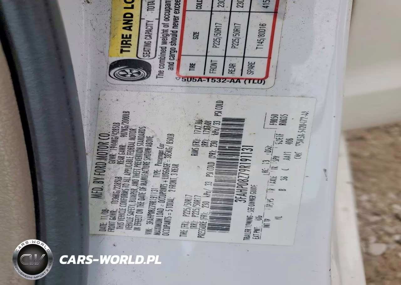2009 Ford Fusion Sel VIN:3FAHP08Z79R191131 - 12
