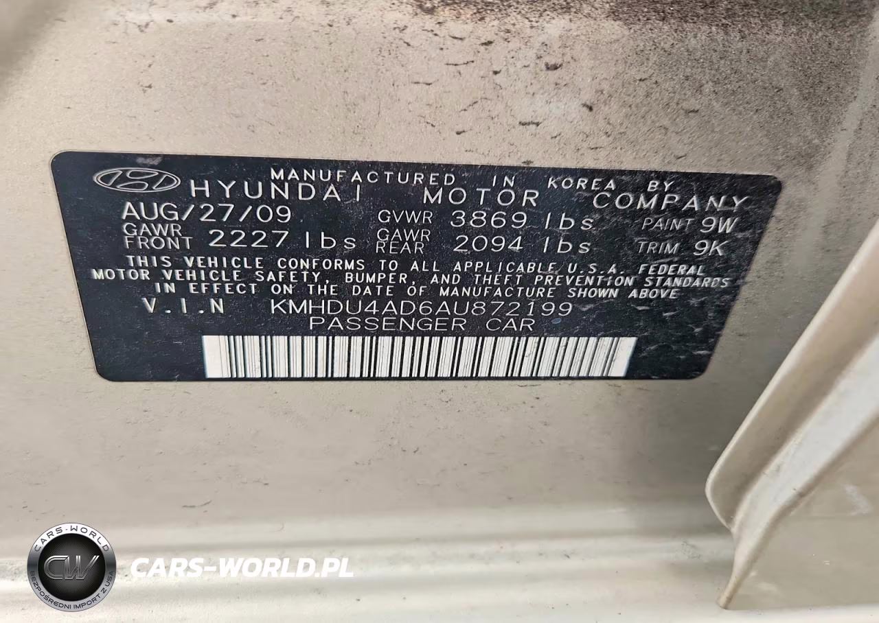 2010 Hyundai Elantra Gls VIN:KMHDU4AD6AU872199 - 12