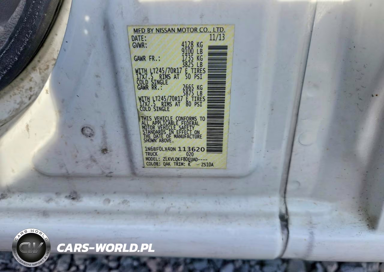 2013 Nissan Nv 2500 VIN:1N6BF0LX4DN113620 - 12