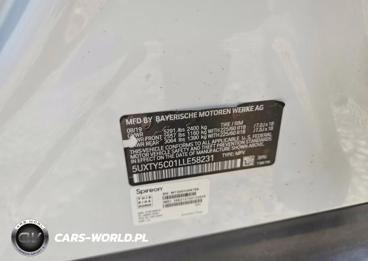 2020 BMW X3 xDrive30I VIN:5UXTY5C01LLE58231 - 13