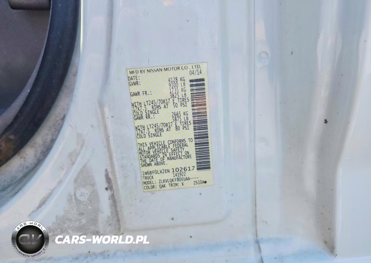 2014 Nissan Nv 2500 VIN:1N6BF0LX2EN102617 - 12