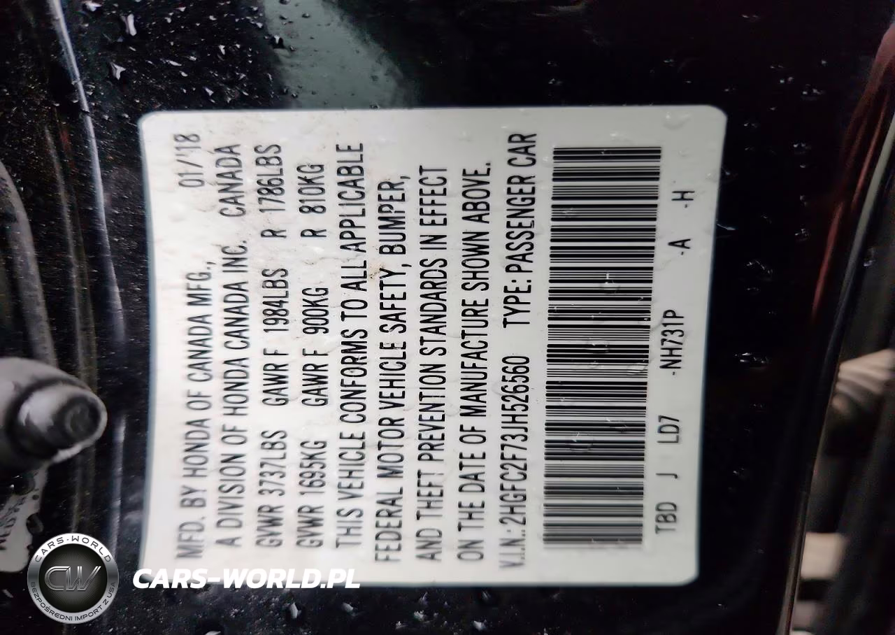 2018 Honda Civic Ex VIN:2HGFC2F73JH526560 - 12