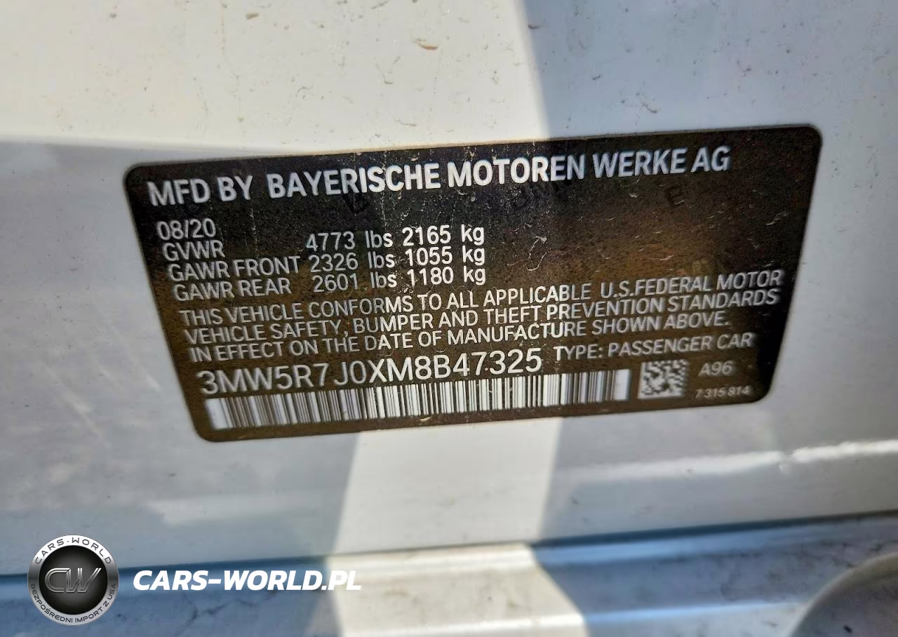 2021 BMW 330Xi VIN:3MW5R7J0XM8B47325 - 12