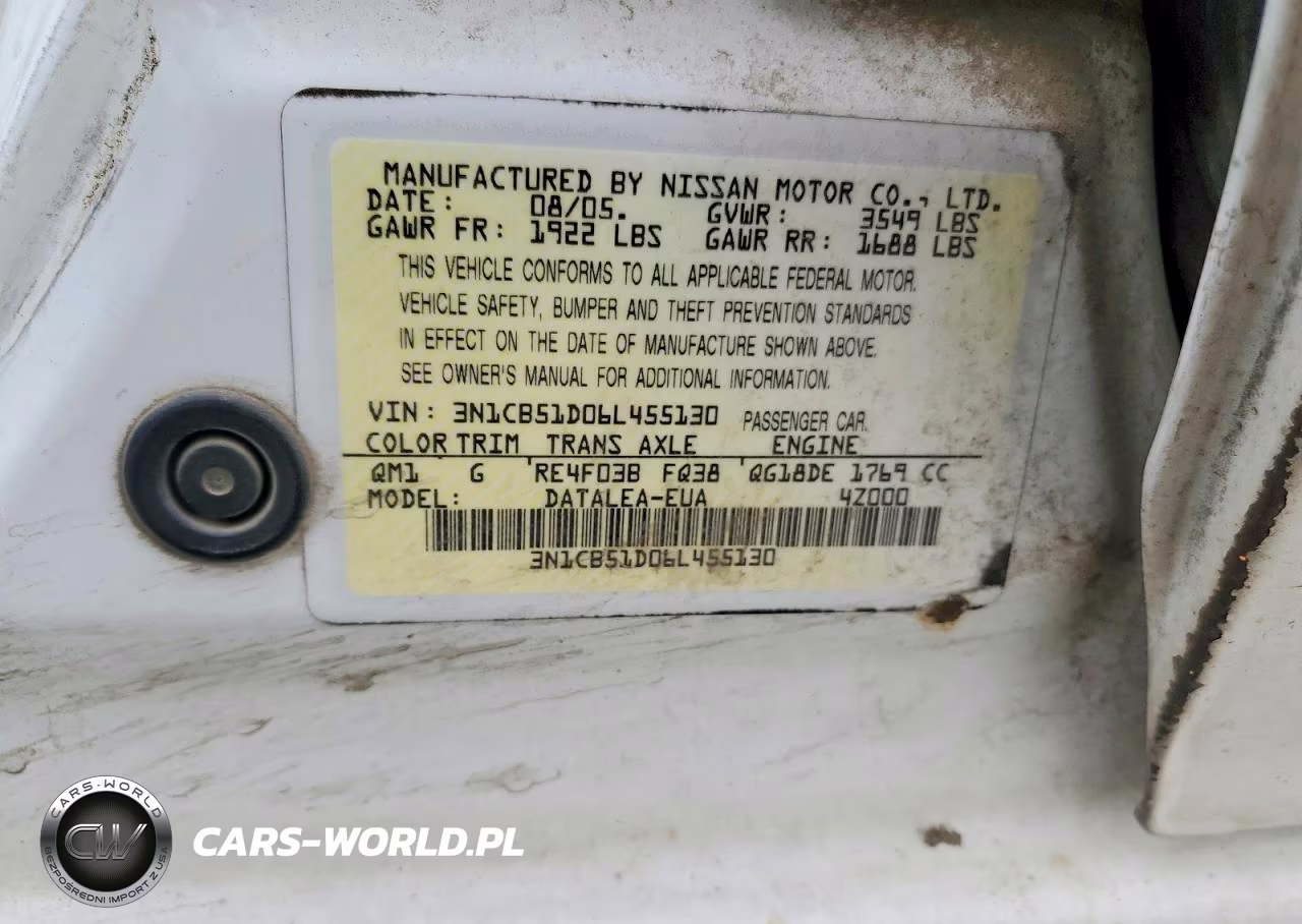 2006 Nissan Sentra 1.8 VIN:3N1CB51D06L455130 - 12