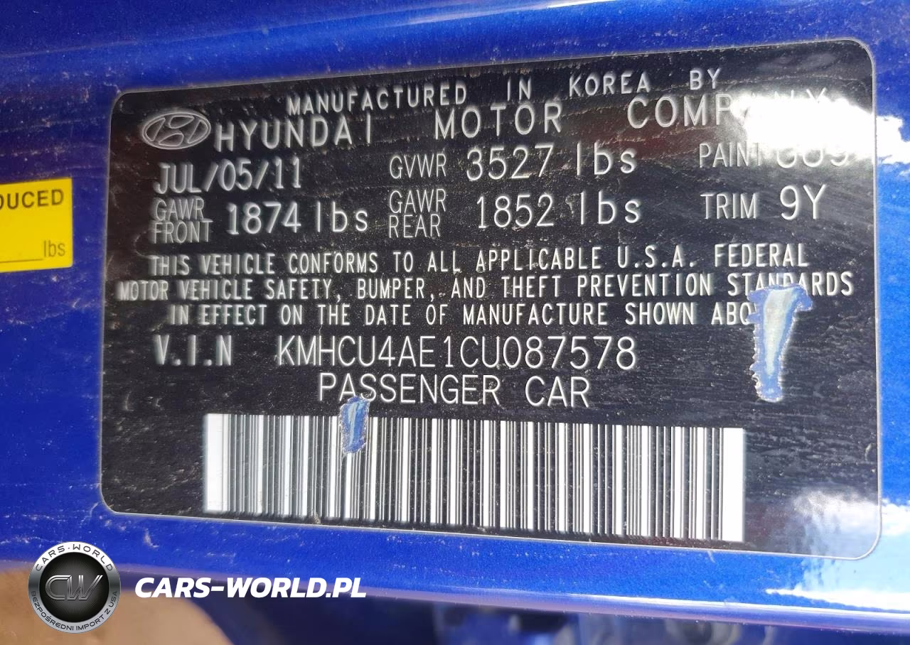 2012 Hyundai Accent Gls VIN:KMHCU4AE1CU087578 - 12