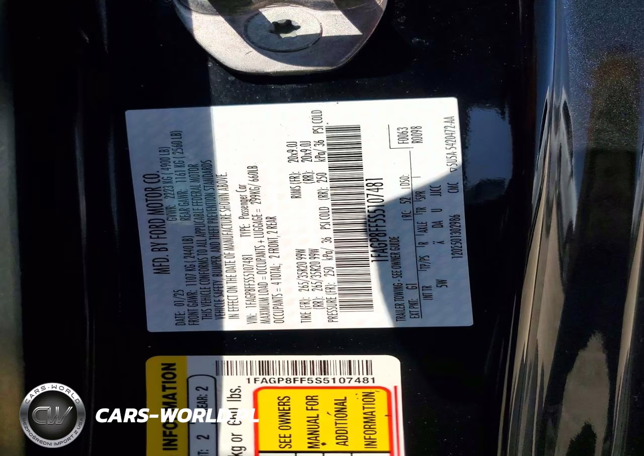 2025 Ford Mustang Gt VIN:1FAGP8FF5S5107481 - 13