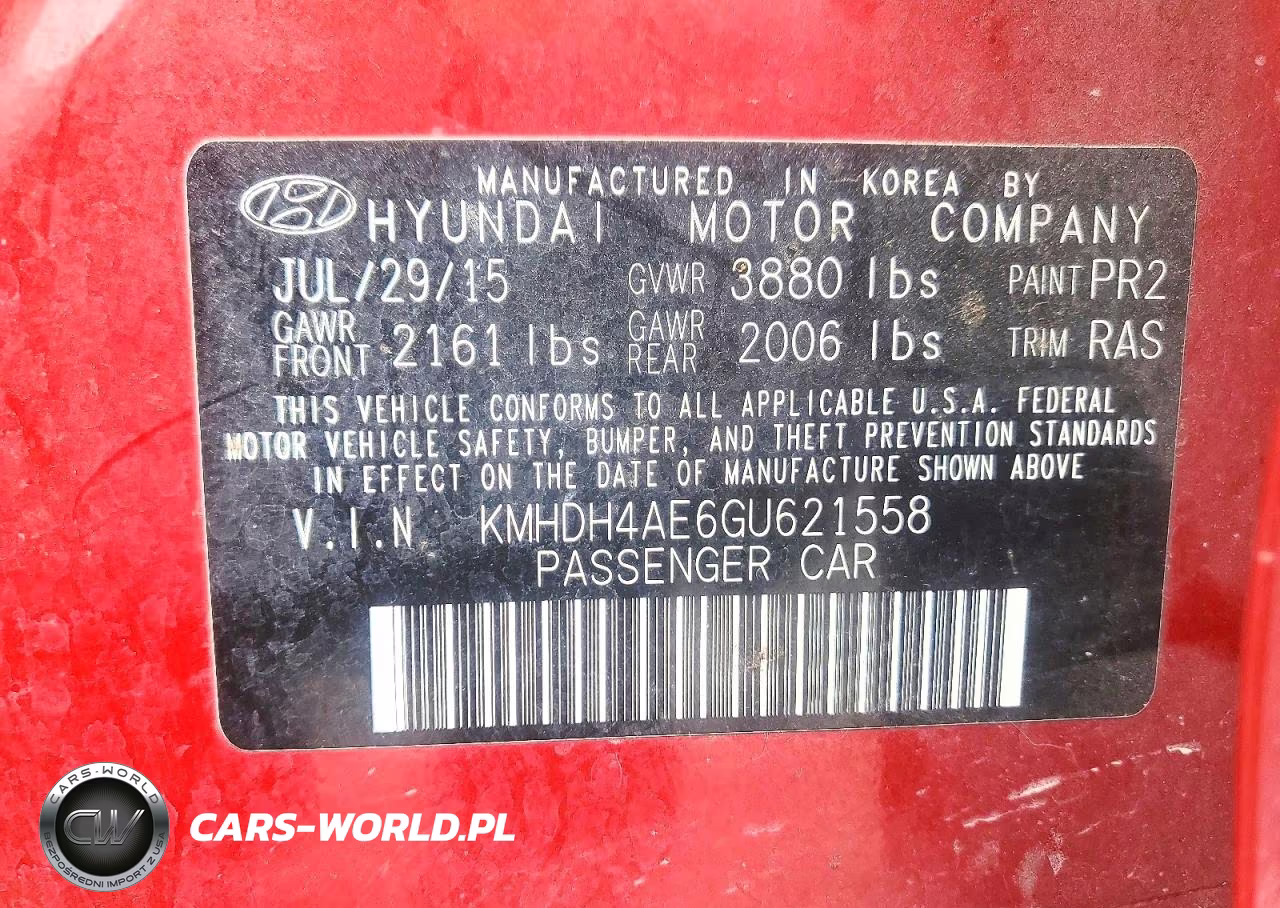 2016 Hyundai Elantra Se VIN:KMHDH4AE6GU621558 - 12