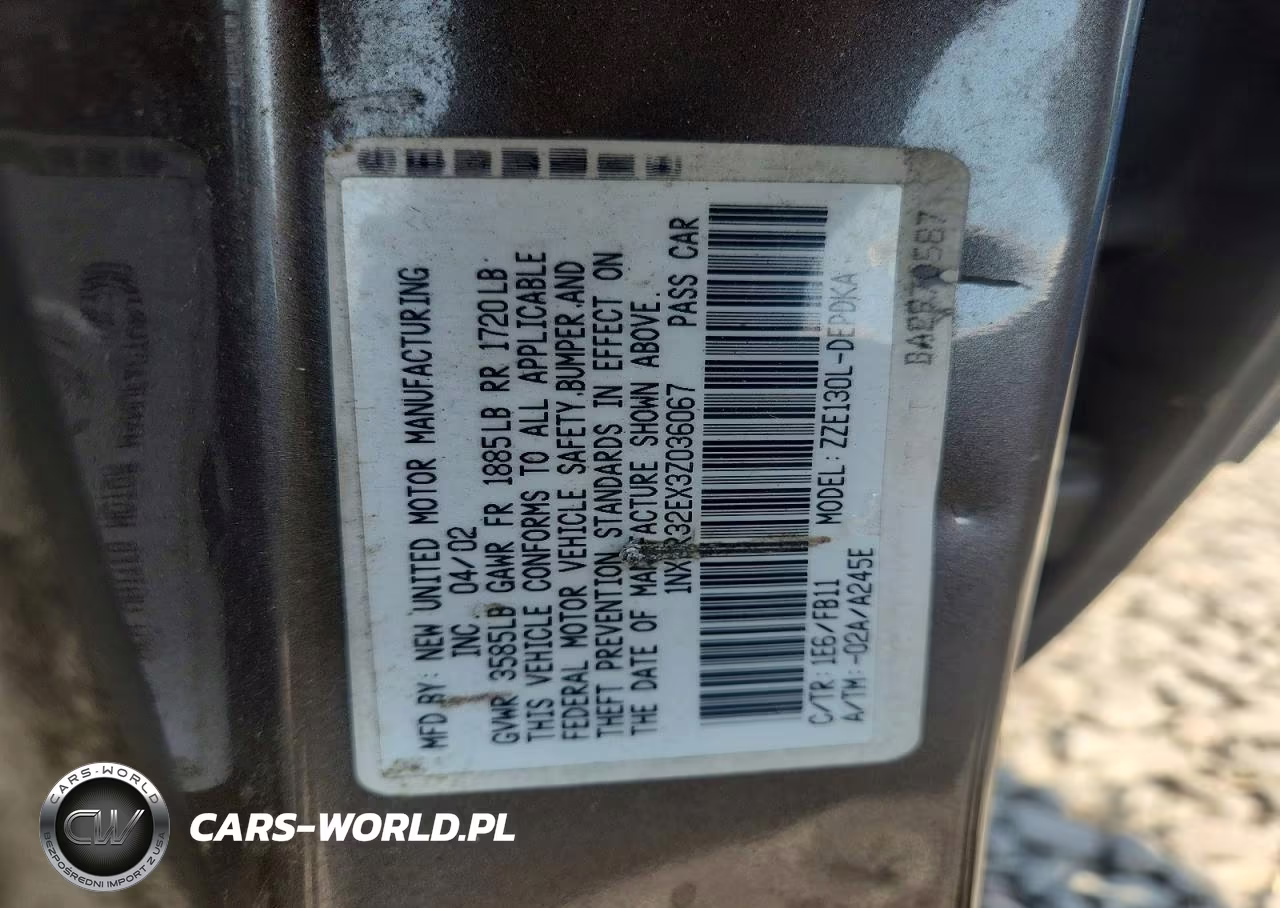 2003 Toyota Corolla Ce VIN:1NXBR32EX3Z036067 - 12