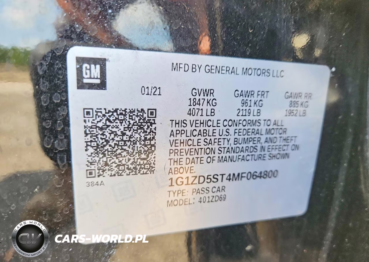 2021 Chevrolet Malibu Lt VIN:1G1ZD5ST4MF064800 - 12