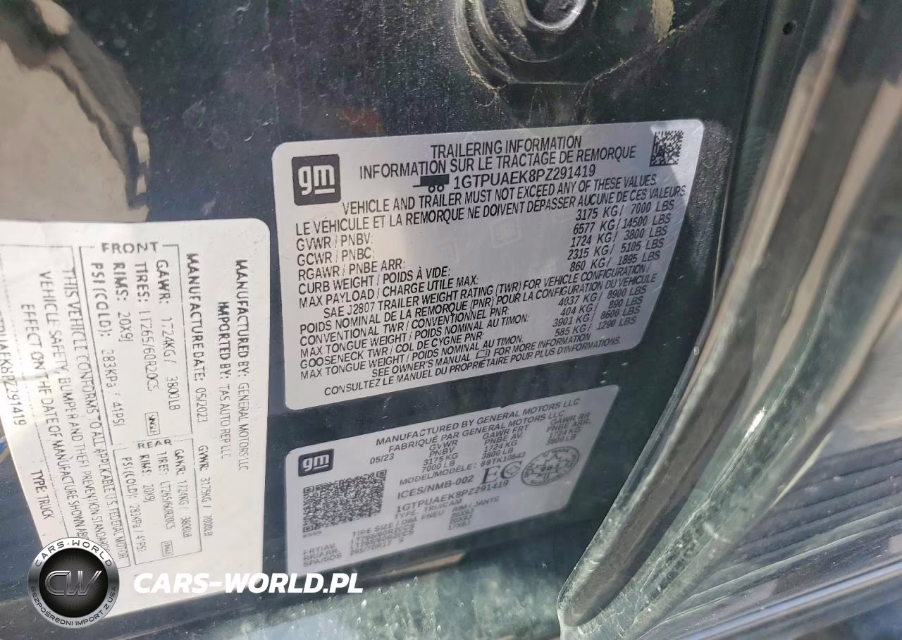 2023 GMC Sierra K1500 VIN:1GTPUAEK8PZ291419 - 12