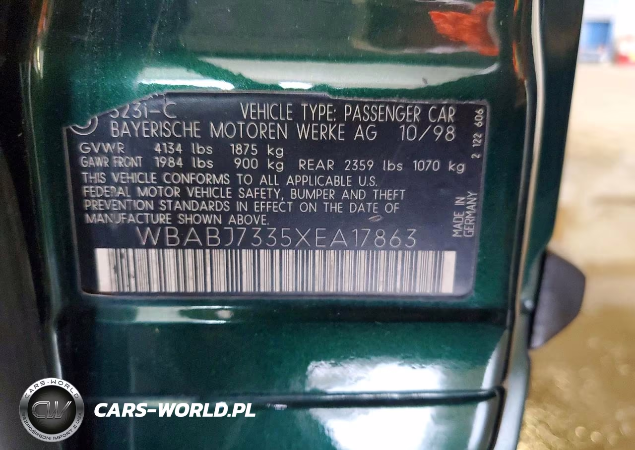 1999 BMW 323 Ic VIN:WBABJ7335XEA17863 - 12