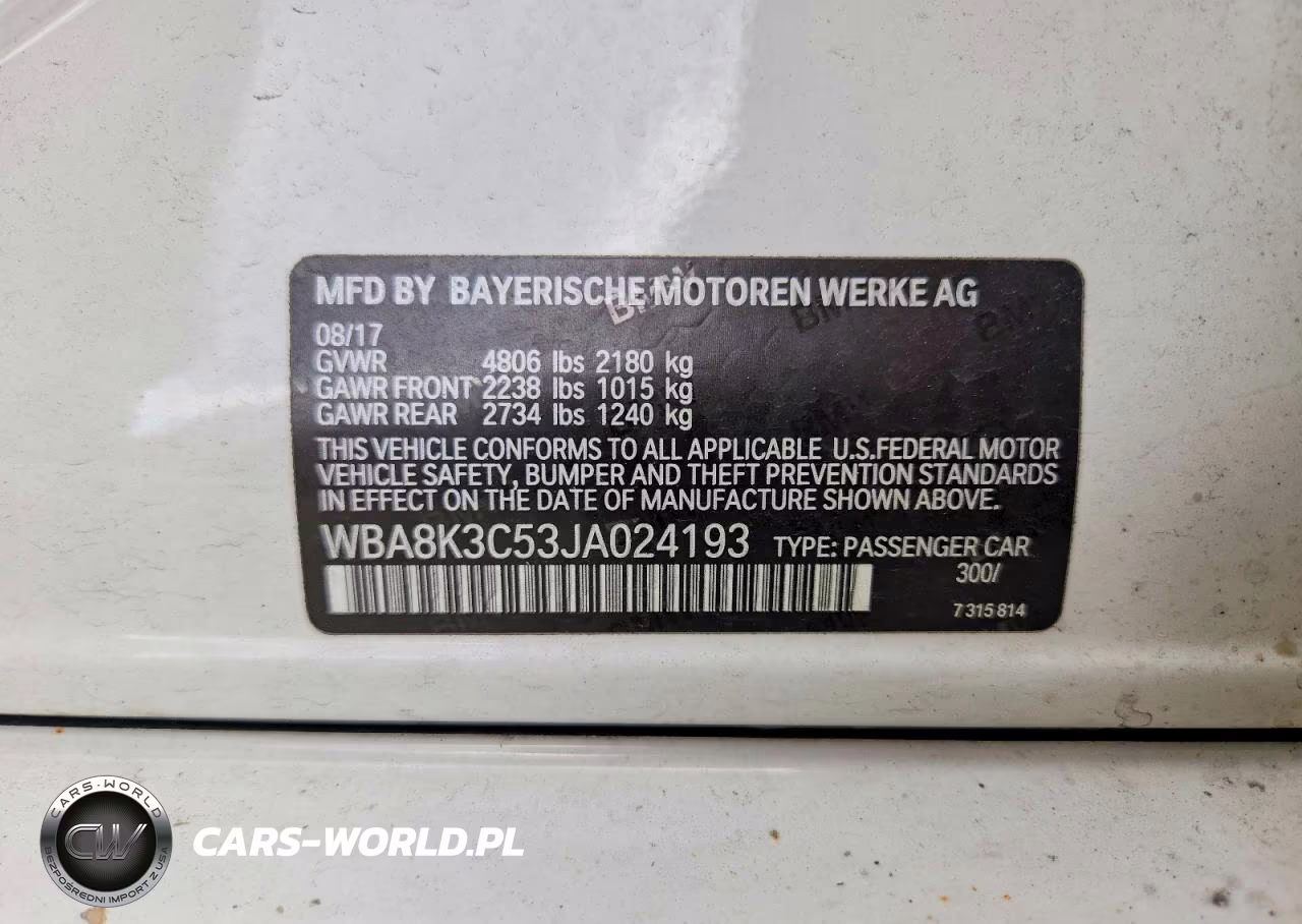 2018 BMW 330 Xi VIN:WBA8K3C53JA024193 - 12