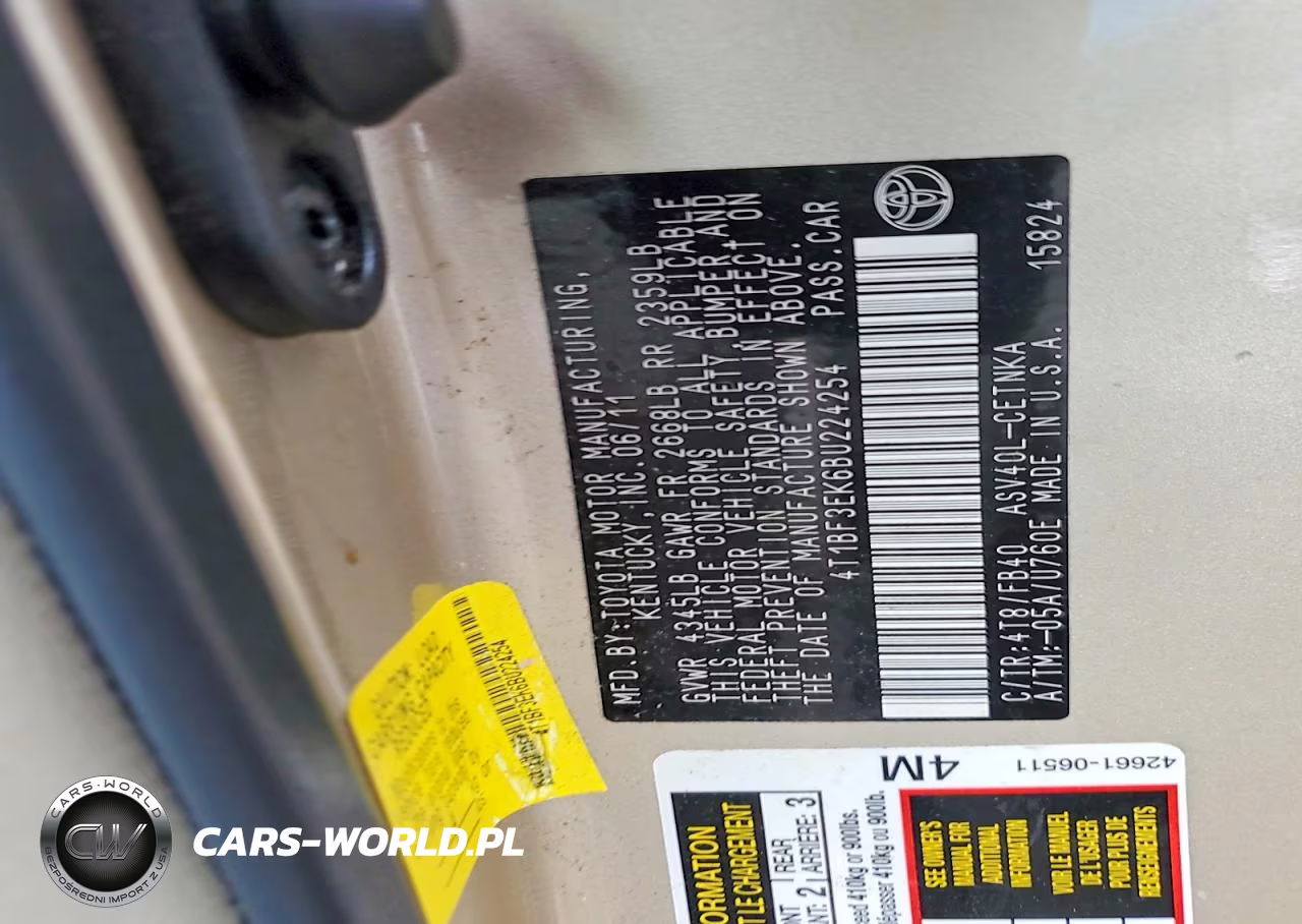 2011 Toyota Camry Le VIN:4T1BF3EK6BU224254 - 12