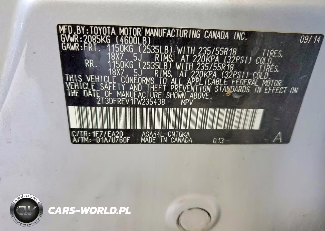 2015 Toyota Rav4 Limited VIN:2T3DFREV1FW235438 - 14