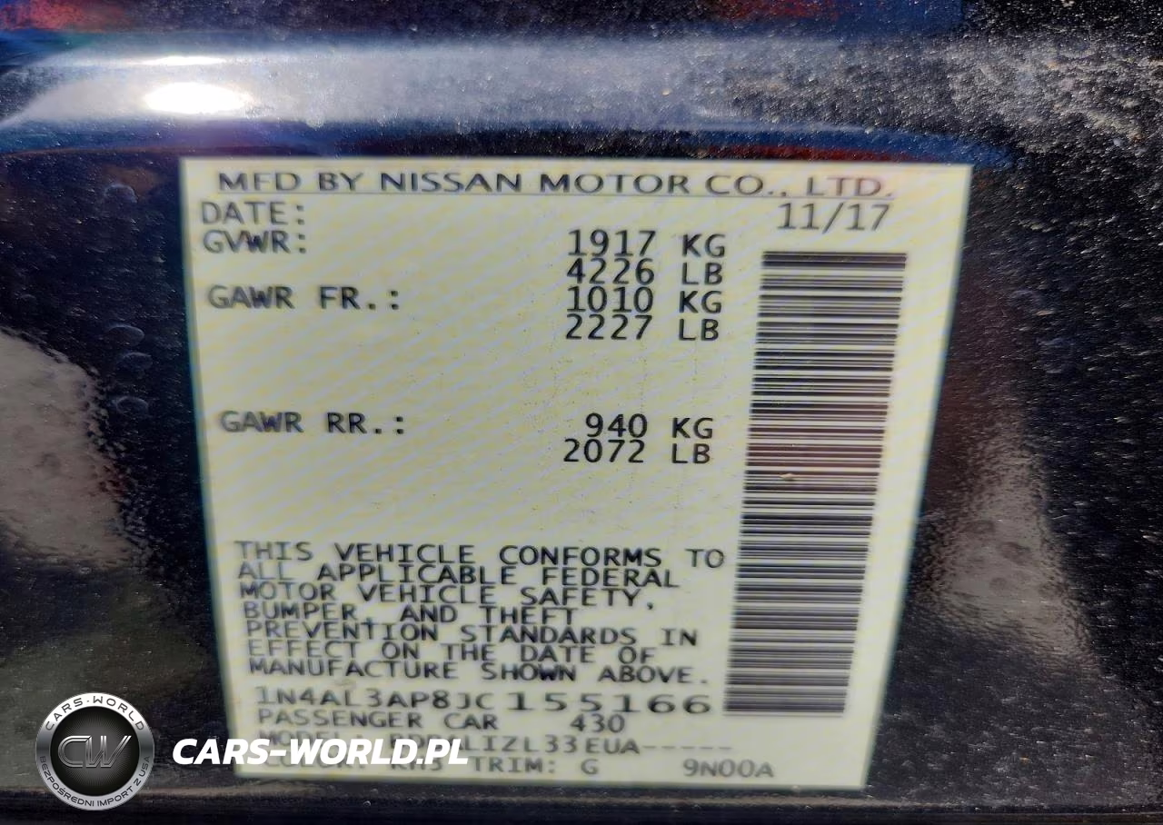 2018 Nissan Altima 2.5 Sv VIN:1N4AL3AP8JC155166 - 12